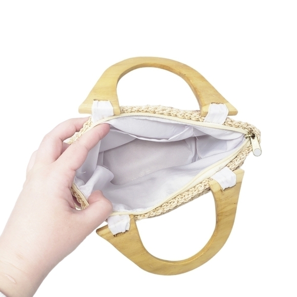 VINTAGE straw weaved bag purse - Picture 6 of 6